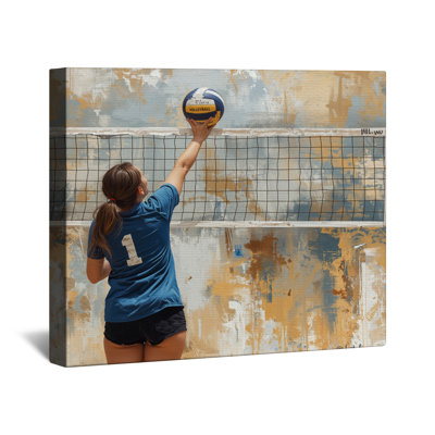 Fille jouant au volleyball sur toile tendue en plusieurs tailles