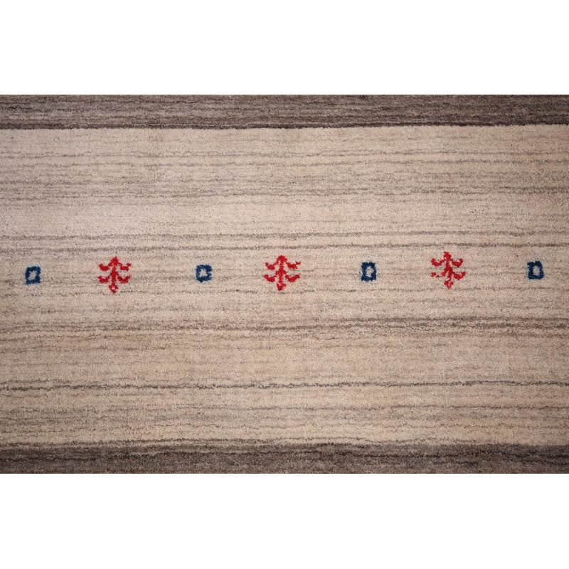 Tapis rayé à motif tribal Gabbeh