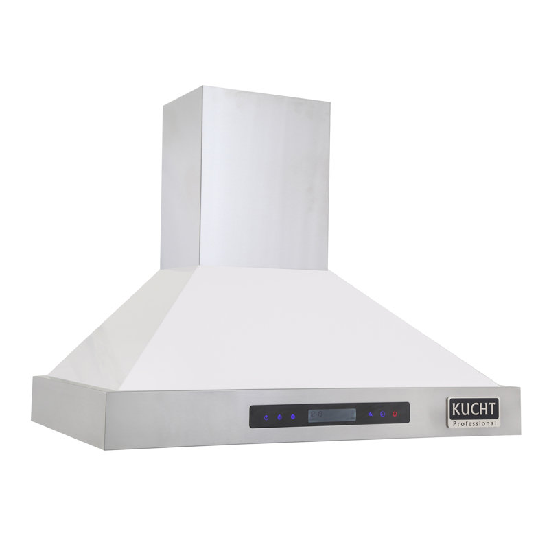 Kucht Stainless Steel Wall Range Hood, 28.75" H x 29.5" W x 22" D, White