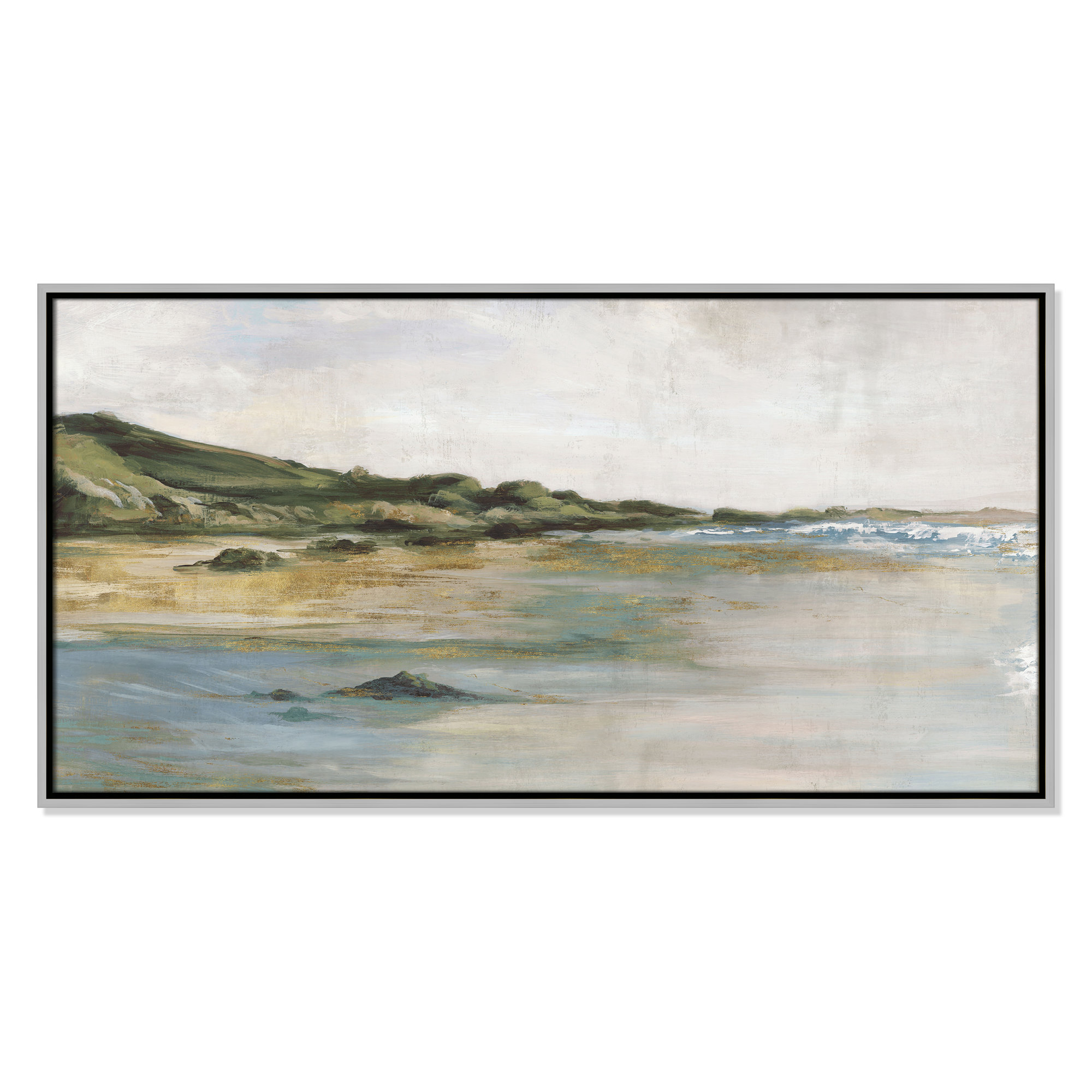 Tide’s Edge Print by , 21.5" H x 41.5" W, Silver