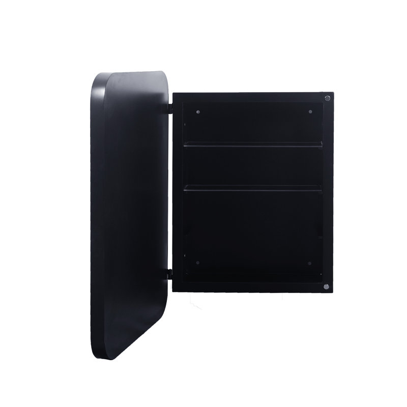 Armoire de salle de bain 16x24 "avec tablette de miroir - Cadre en métal, réglable, miroir de rangement encastré, réglable