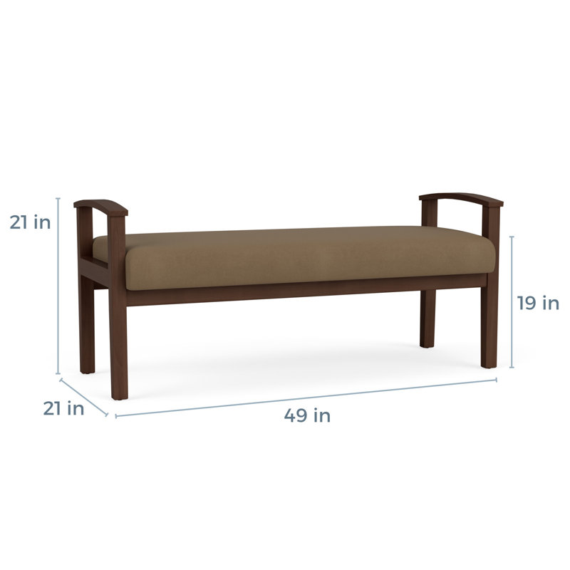 Banc en bois massif Amherst, Patriot Plus taupe, Noyer Riftwood