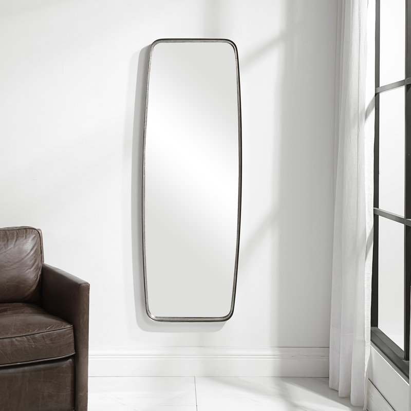 Miroir d'appoint Belle Darrius, 60 po x 21 po, Feuille d'argent
