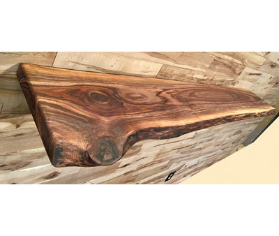 Custom Narrow Live Edge Wood Rustic Floating Wall Shelves - Premium Hardwood Live Edge Floating Shelves