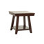 Table de bout à finition noyer moderne avec tablette de rangement ouverte, pieds en bois d'hévéa massif