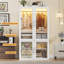 Armoire avec garde-robe, armoire avec garde-robe de chambre à coucher avec tringle et armoire de rangement autoportante éclairée