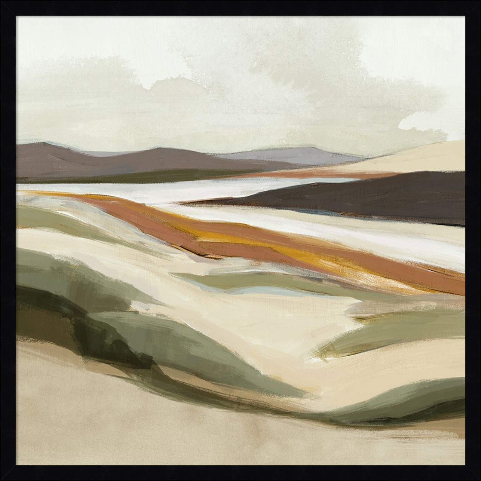 Fast Land Print by Jacob q, Black, 25" H x 25" W