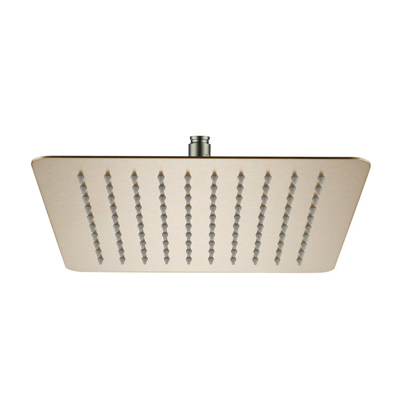 Pomme de douche 10 po en acier inoxydable 304, Carré, Nickel brossé