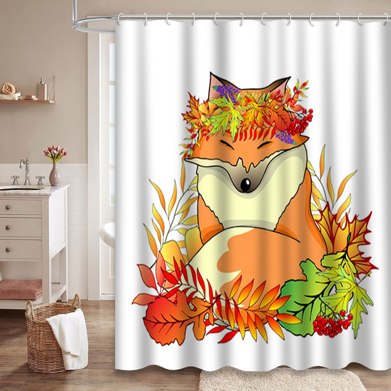 Rideau de douche avec 12 crochets Fox, L 72 po x l 84 po