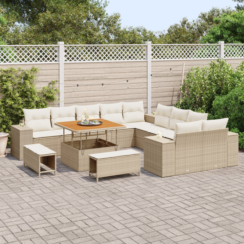 166cm Wide Patio Sofa with Cushions