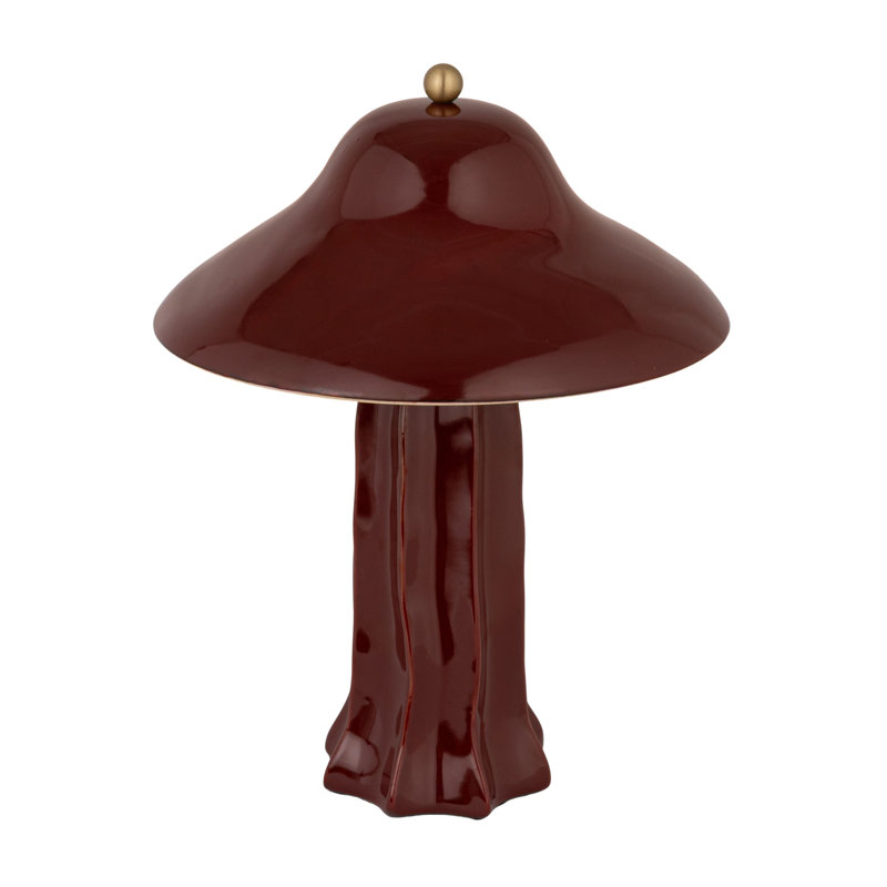 Lampe de table en grès avec accent métallique