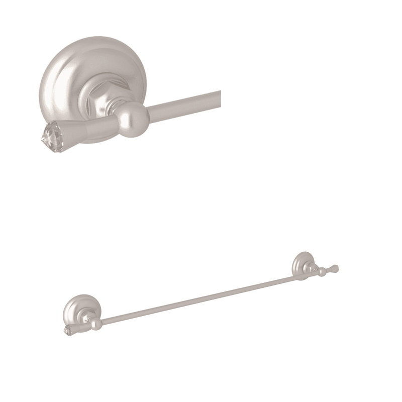 Country Bath Swarovski® Crystal 24" Towel Bar, 2.72" H x 25.59" L x 2.36" D, Satin Nickel