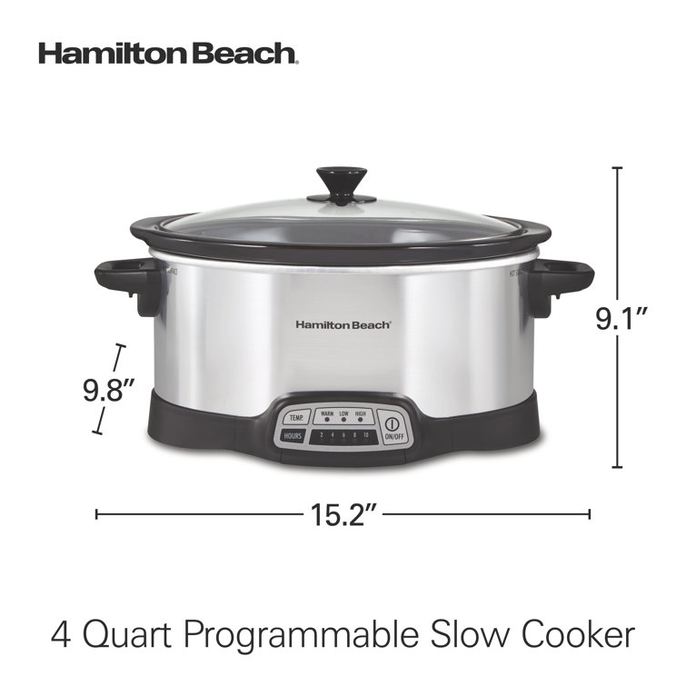 Crock-Pot 4 Quart Manual Slow Cooker, Serves 4+ Dishwasher-safe, Black -  NEW