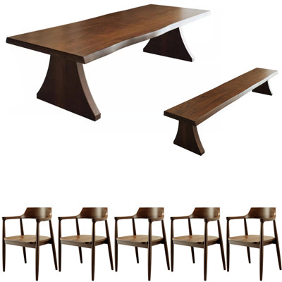 American style solid wood dining table set.