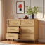 Commode avec 6 tiroirs et poignées dorées-725644284