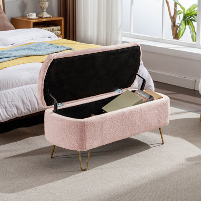 Banc rembourré en fausse fourrure