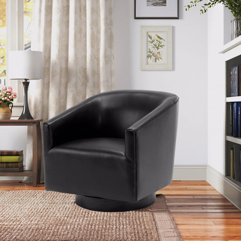 Chaise de fonction pivotante en bois noir, Noir