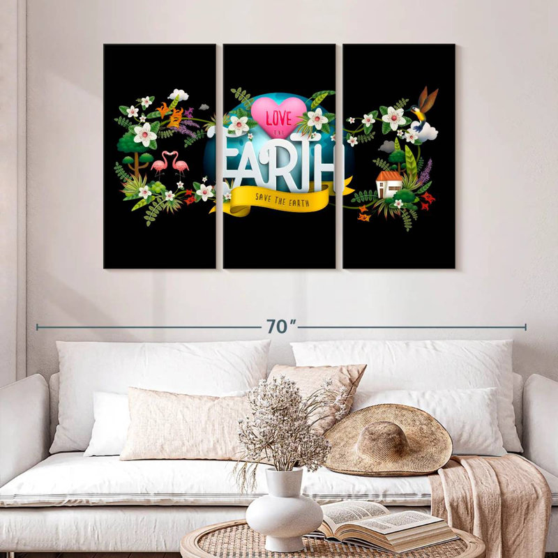 Floral Love The Earth, H 32 po x l 50 po