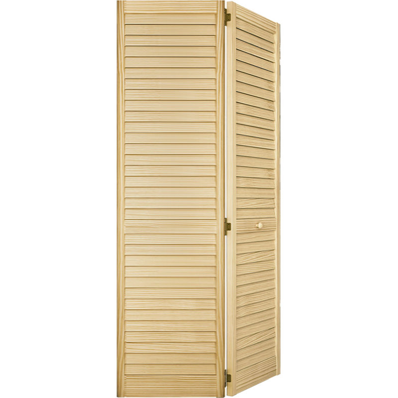 Louvred Wood Unfinished Plantation Bi-Fold Door, 30" x 80"