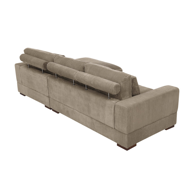 Modern Corduroy Sectional Sofa with Chaise | Wayfair