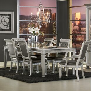 Furniture of America Jacreme Glass Top Round Dining Table, Silver