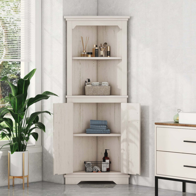 Grande armoire d'angle avec portes pour le salon, la salle de bain, la salle à manger ou la cuisine