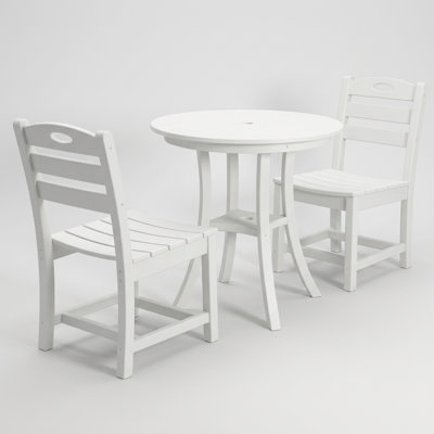Ensemble de salle à manger compact pour patio blanc, Hdpe, style moderne pour balcons