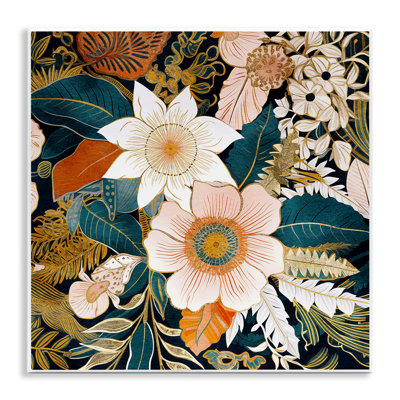 Eclectic Floral Pattern Wall Plaque Art by Sasha