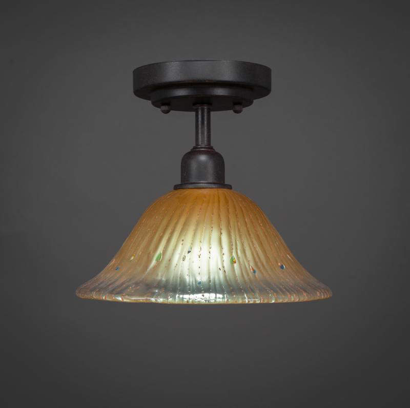 Plafonnier semi-encastré 1 lumière 10 po Eilif, Ambre