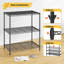 Étagère grillagée à 3 niveaux, support de rangement réglable en métal pour la cuisine, garde-manger, placard, noir-1203805490