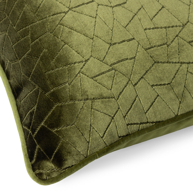 Malans Geometric Square Cushion Cover, Olive