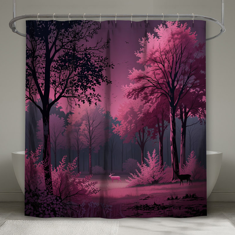 Rideaux de douche Pink Forest, L 70 po x H 84 po