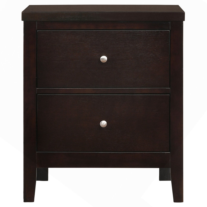 Garrett Cappuccino 2-Drawer Rectangular Nightstand, Cappuccino