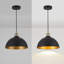  Ensemble de luminaire suspendu en forme de dôme noir et doré 11,8 pouces pour îlot de cuisine-745682899-741238542-741243434