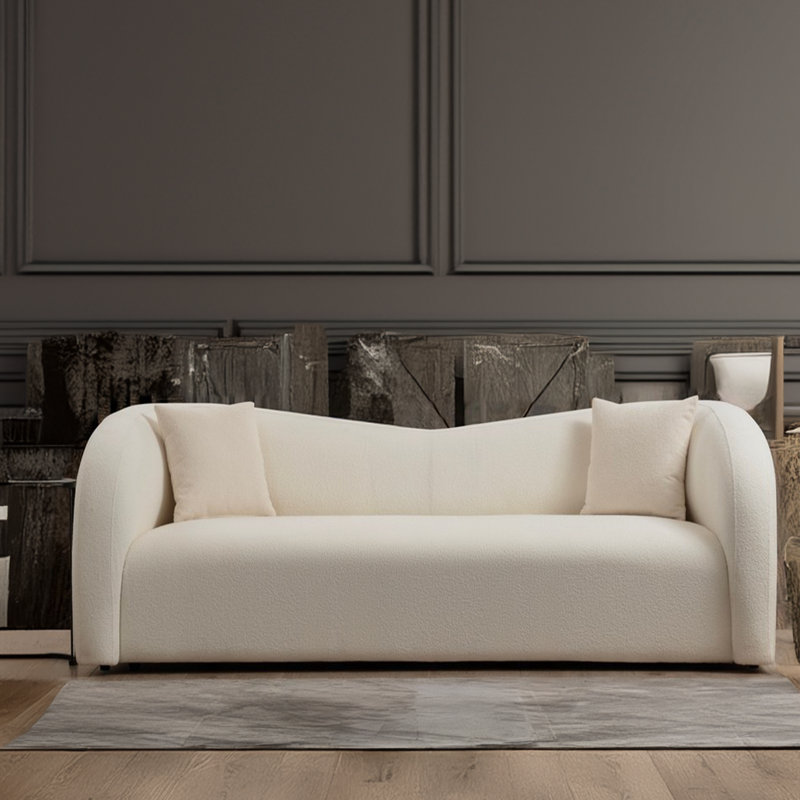 2-Seat Sofa Loveseat With 2 Pillows