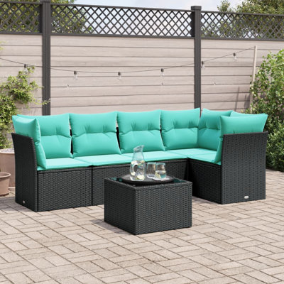 Ensemble de canapé de patio 6 pièces avec coussins pour l'extérieur