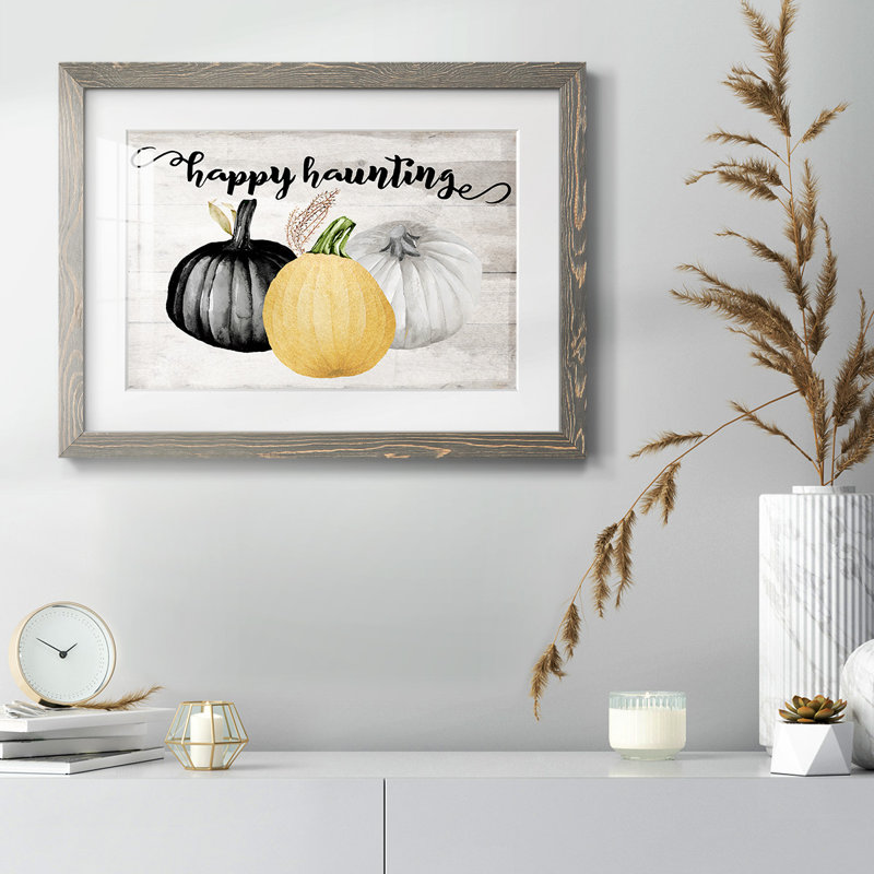 " Happy Haunting " Painting Print, Gray, 18" H x 26" W x 1.5" D