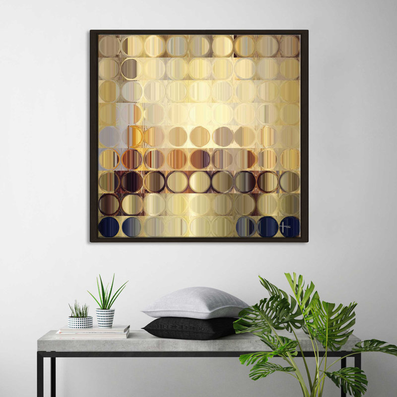 « cercles et carrés #37 », reproduction d’impression sur toile encadrée, H 21,5 po x l 21,5 po