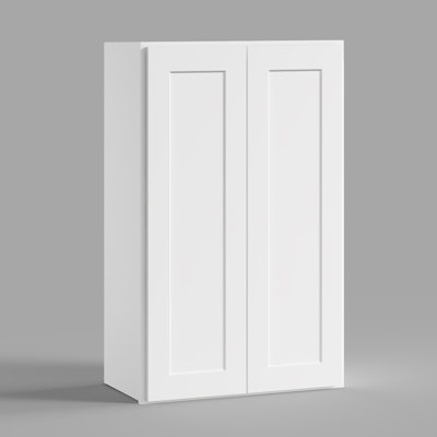 HOMEIBRO Cozy Design 24 W x 12 D x 42 H Ready-to-Assemble Plywood Shaker Standard Wall Cabinet in Shaker White