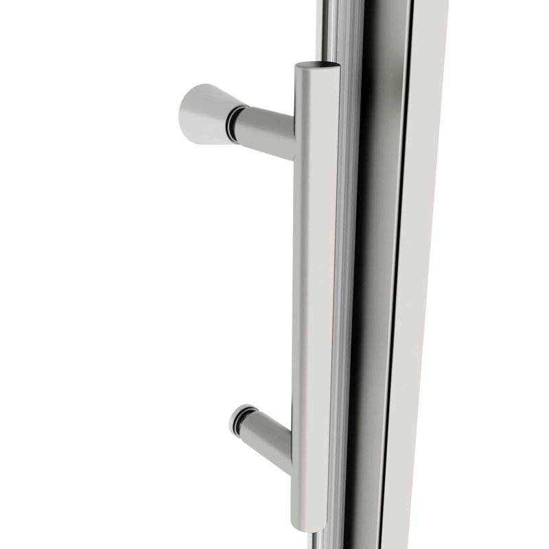 Cabine de douche pivotante décorée, verre trempé de 1/4 po, l 50 à 54 po x H 71 po, installation rapide et facile, universel gauche à droite, porte à structure étanche, installation simple, applicable, bonne fuite