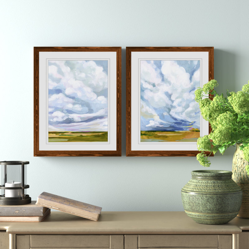 «Ocean Eye I» par Vincent Van Gogh - ensemble de 2 reproductions d'art encadrées, H 20 po x l 16 po x P 1,25 po, Blanc mat