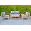 Huntington 5 Piece Teak Loveseat Seating Group with Sunbrella Cushions-1637975591