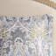 Housse de couette pour lit double / grand en coton gris - housse de coussin 5 pièces avec bordure en taie d'oreiller 100%