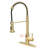 Automatic Smart Hands Kitchen Faucet In Brushed Gold, Touchless With Reliable Motion Sensor And Pull Out Intelligent Control-790484120