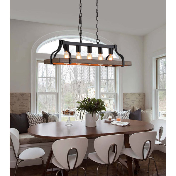 Pendant Light Modern Farmhouse Dining Room Light 5-Light Rustic