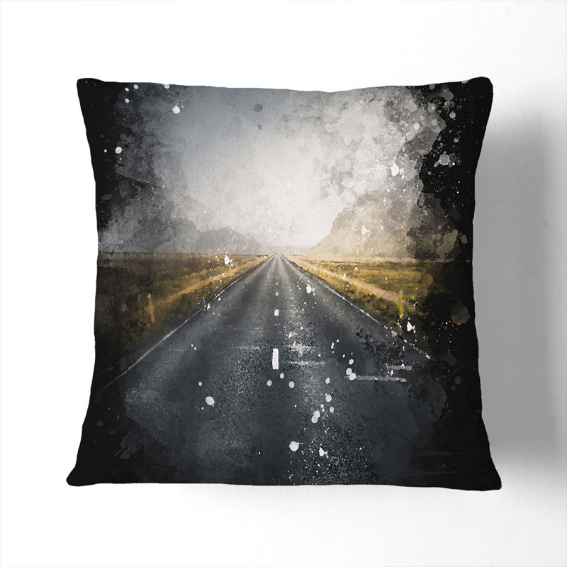 Square Cushion, Black, 55cm H x 55cm W x 20cm D