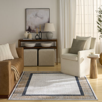 Tapis d'intérieur gris marine moderne 5 pi 3 po x 7 pi Leuchte