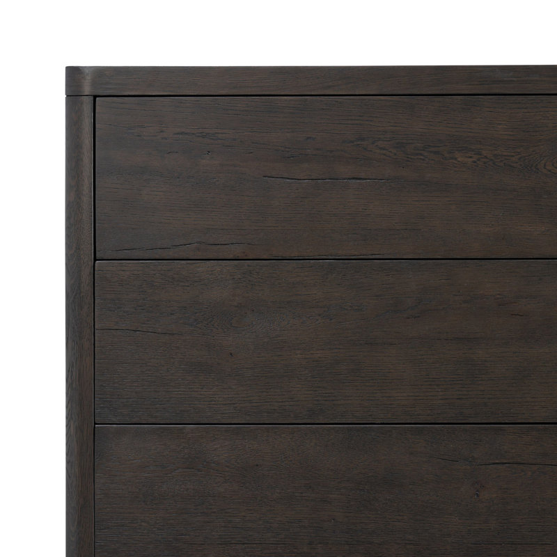 Noeline 6 Drawer Dresser-Worn Oak, Smoked Black Oak