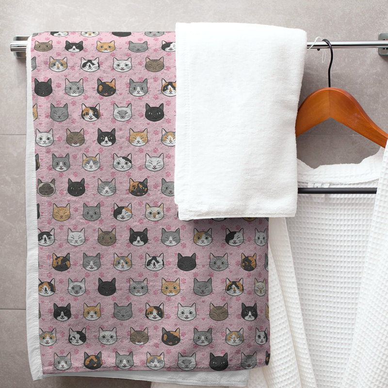 Serviette de bain pour chat Kitty, Rose