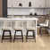 Swivel Upholstered Counter Stool with Solid Wood Frame